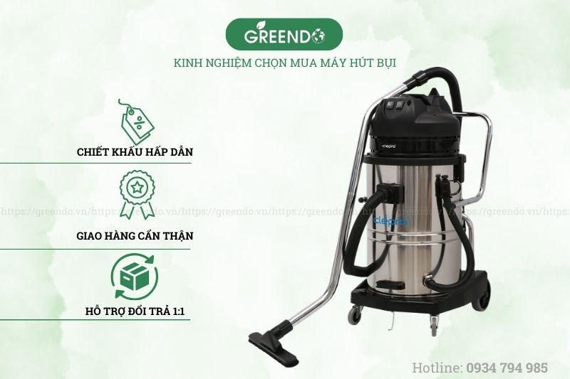 Mua máy hút bụi chính hãng tại Thiết bị vệ sinh công nghiệp Greendo