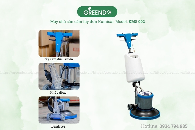 Cấu tạo máy chà sàn cầm tay đơn Kumisai KMS 002