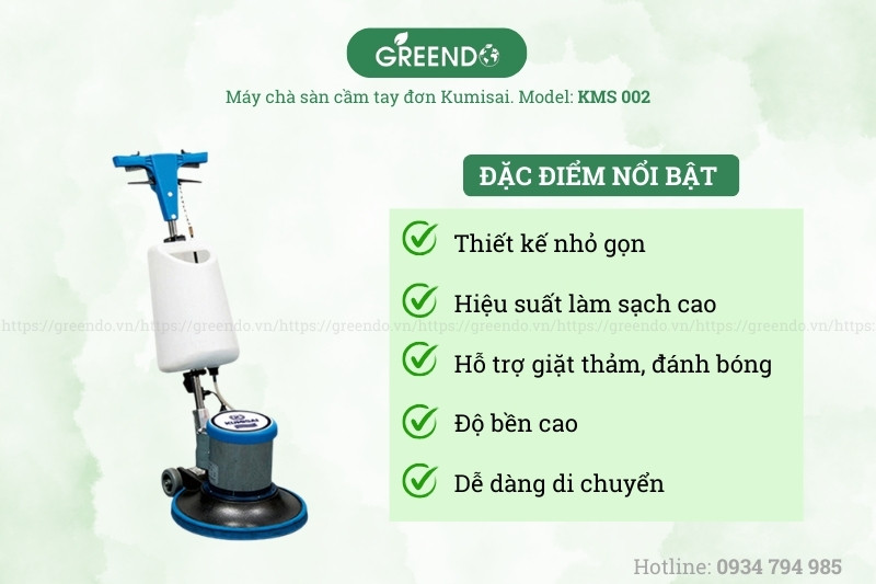 Đặc điểm nổi bật máy chà sàn cầm tay đơn Kumisai KMS 002