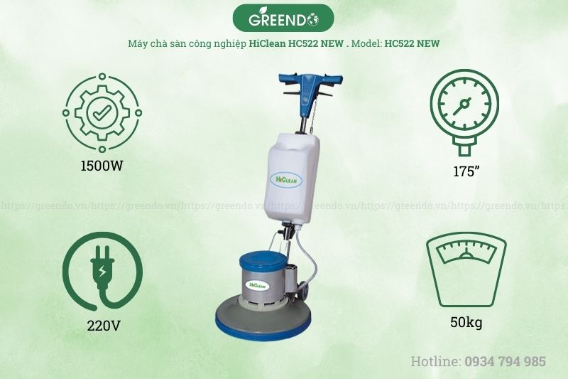 Máy chà sàn đánh bóng công nghiệp HiClean HC522