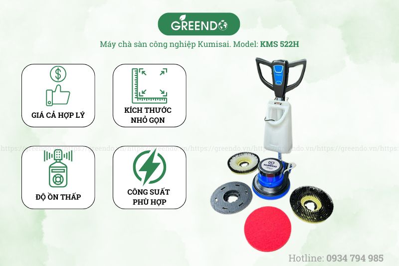 Ưu điểm máy chà sàn công nghiệp Kumisai KMS 522H