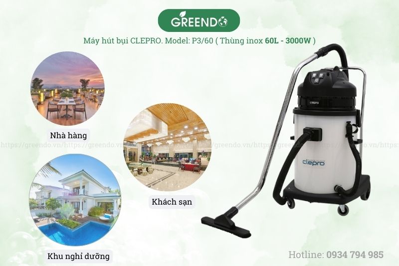 Ứng dụng của thiết bị hút bụi Clepro P3/60 