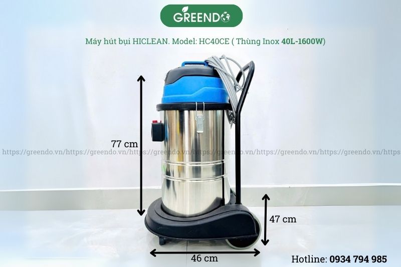 Thông số máy hút bụi công nghiệp HiClean 40CE