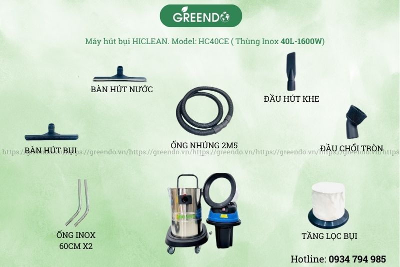 Phụ kiện máy hút bụi công nghiệp HiClean 40CE
