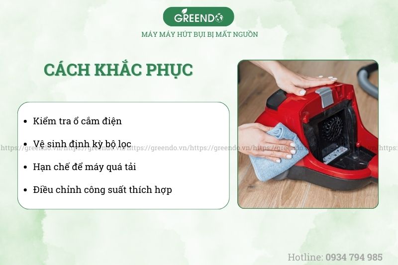 Máy hút bị tắt nguồn