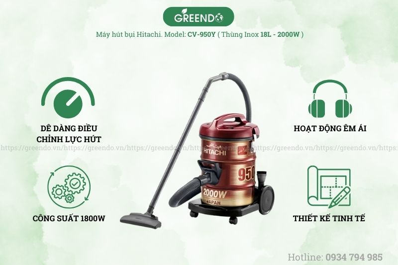Máy hút bụi công nghiệp Hitachi CV-950Y