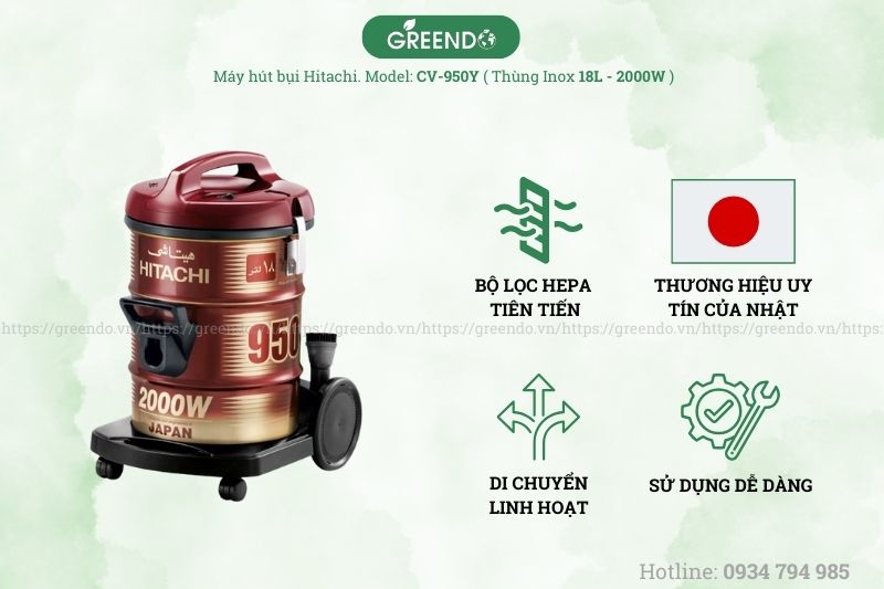 Máy hút bụi CV-950Y Hitachi