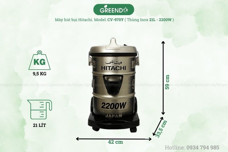 Máy hút bụi công nghiệp Hitachi CV-970Y/BR