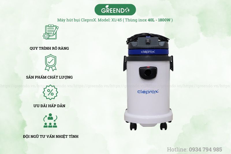 Máy hút bụi công nghiệp khô ướt CleproX X-1/45