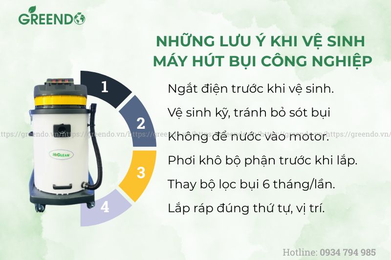 Những lưu ý khi vệ sinh máy hút bụi công nghiệp