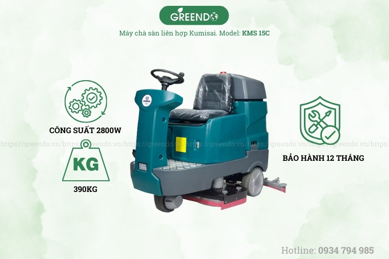Thông số máy chà sàn ngồi lái Kumisai D9H