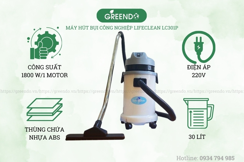 Thông số máy hút bụi công nghiệp LifeClean LC301P