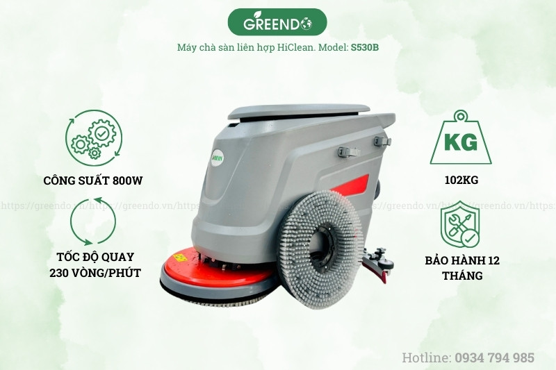 Thông số kỹ thuật của Hiclean S530B