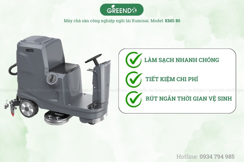 Ưu điểm của máy chà sàn công nghiệp Kumisai KMS 80
