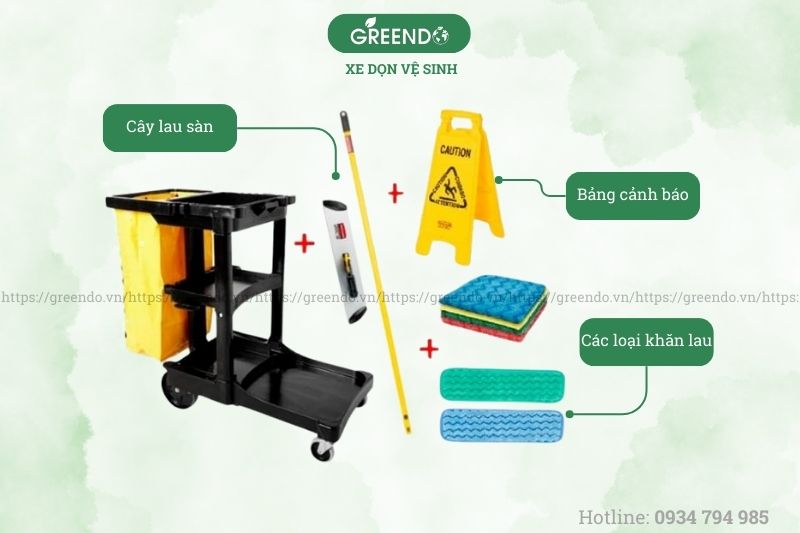 Phụ kiện đi kèm của xe đẩy vệ sinh